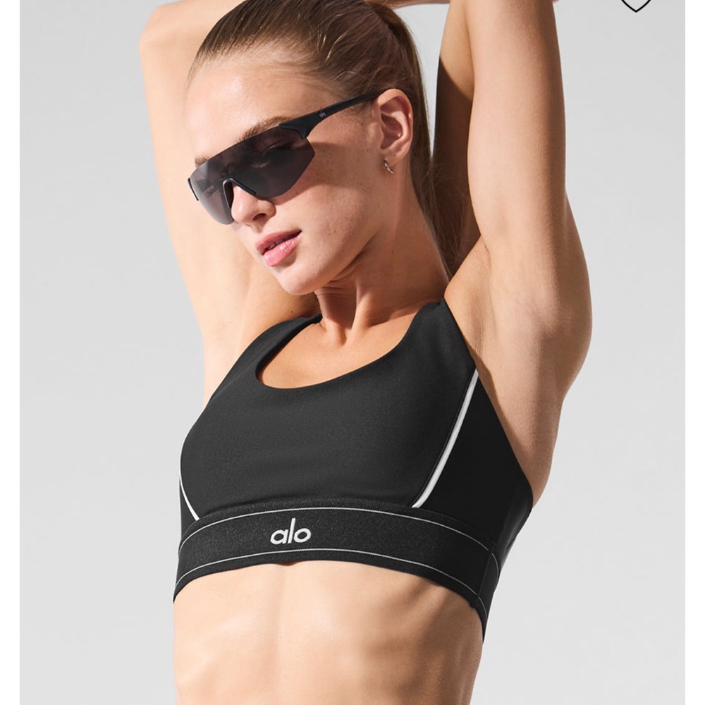 ALO SUIT UP BRA BLACK/WHITE